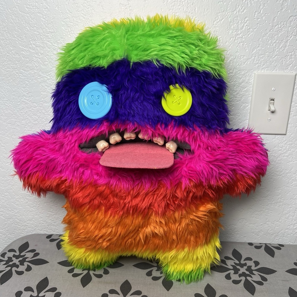 NWT Bigg Fuggs Zuru Fuggler Oogah Boogah 18" Rainbow Plush Striped XL Big